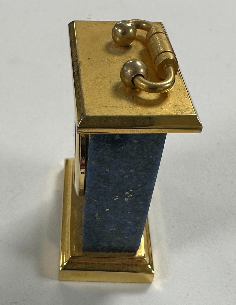 Vintage Miniature Lapis Clock 2"H