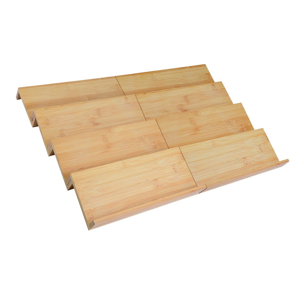 Graceware Bamboo Spice Drawer Organizer for Insert Shallow Drawer 8 Tier Stackab