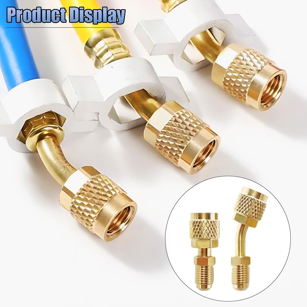 Straight Adapter & Angled Adapter, R410A Adapter Mini Split Adapter 5/16" Female