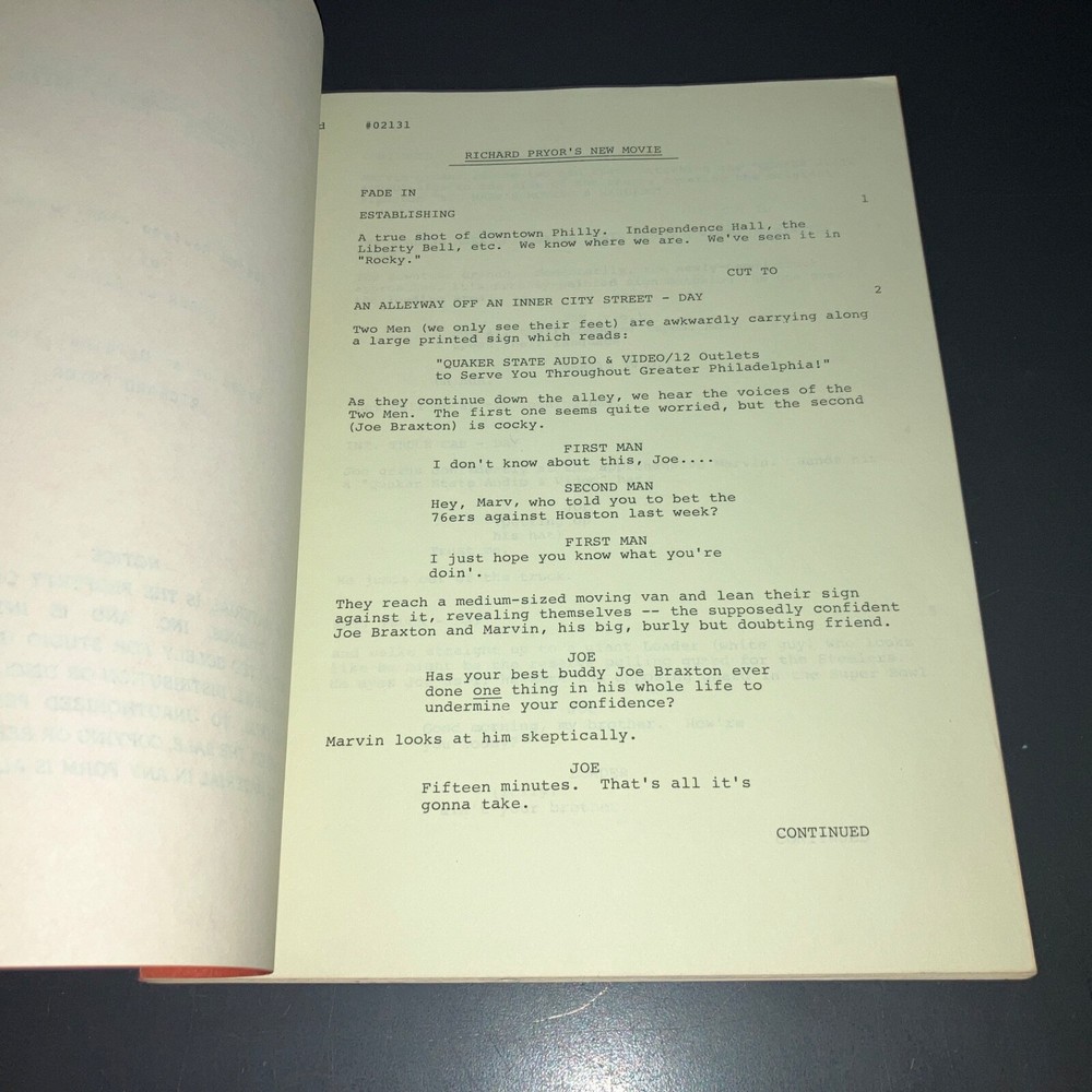 Original 1981 Bustin’ Loose Movie Script Richard Pryor Revised Final Draft COA