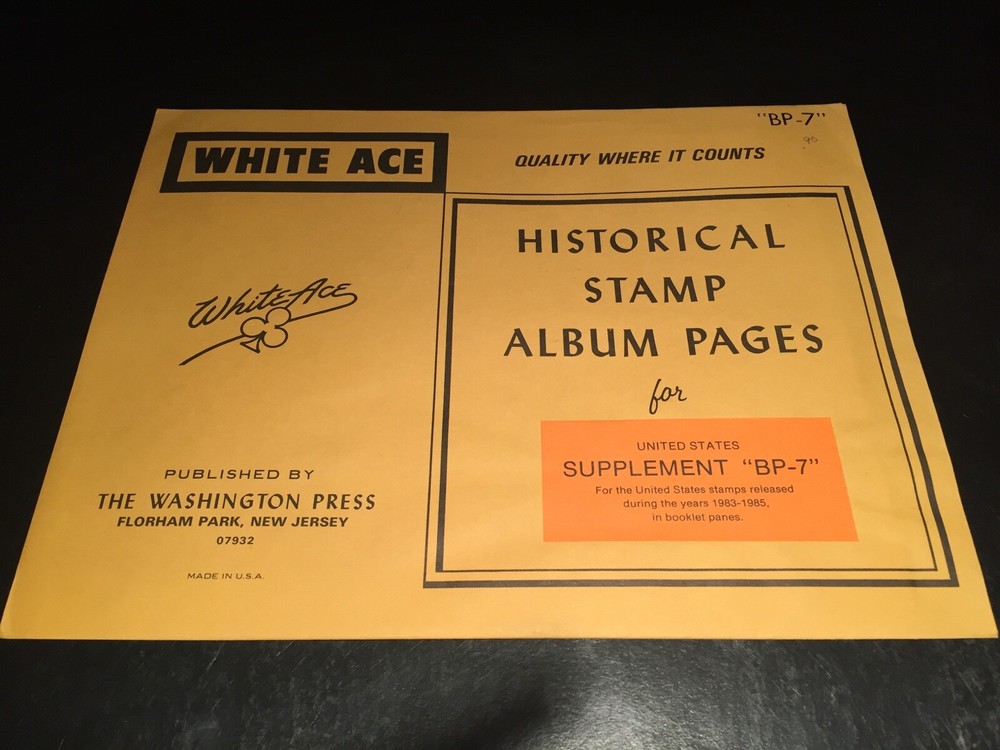 New White Ace Album Supplement Pages U.S. Booklet Panes BP-7 - 1983-1985