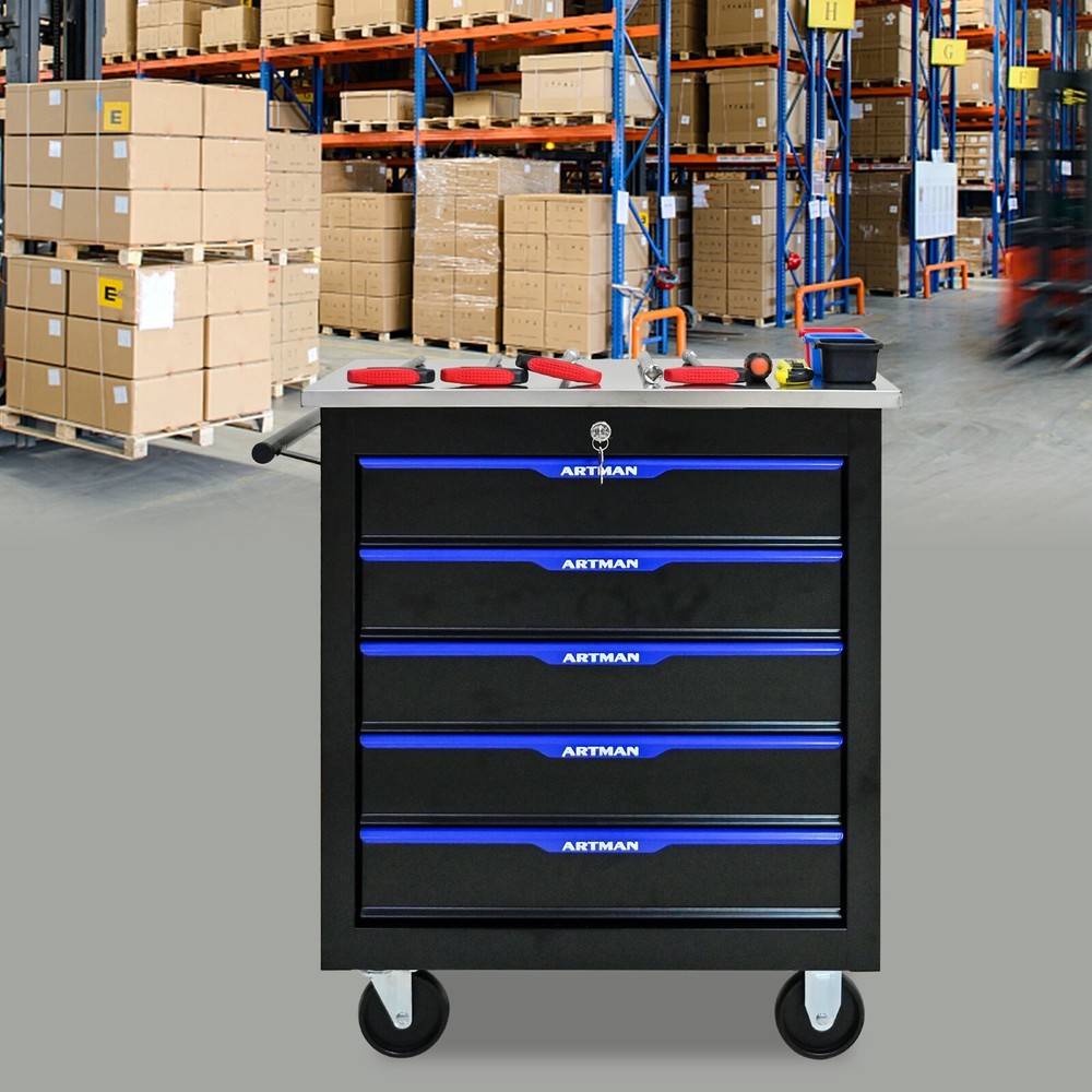 5 Drawer Rolling Tool chest, Tool Organizer, Splicable, for Garage Workshop