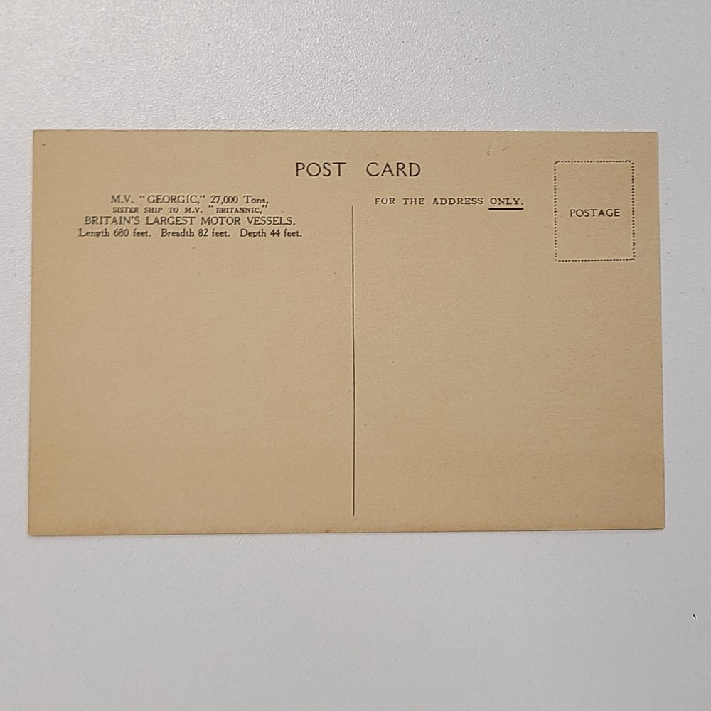 M.V. Georgic Postcard
