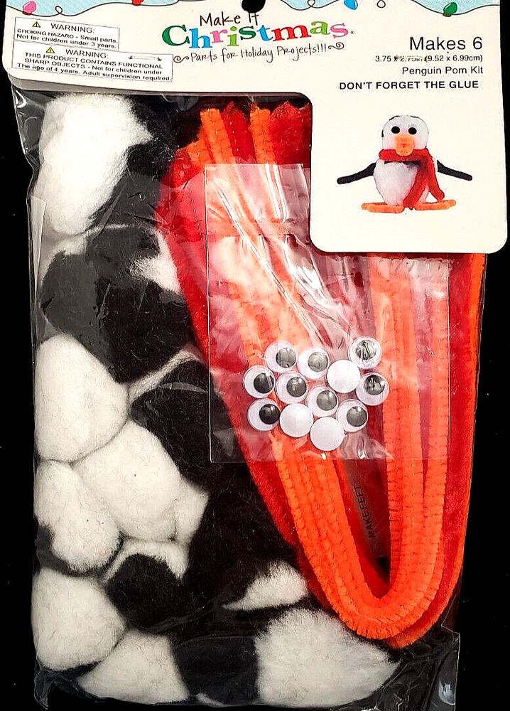 Make It Christmas PENGUIN POM KIT - Makes 6