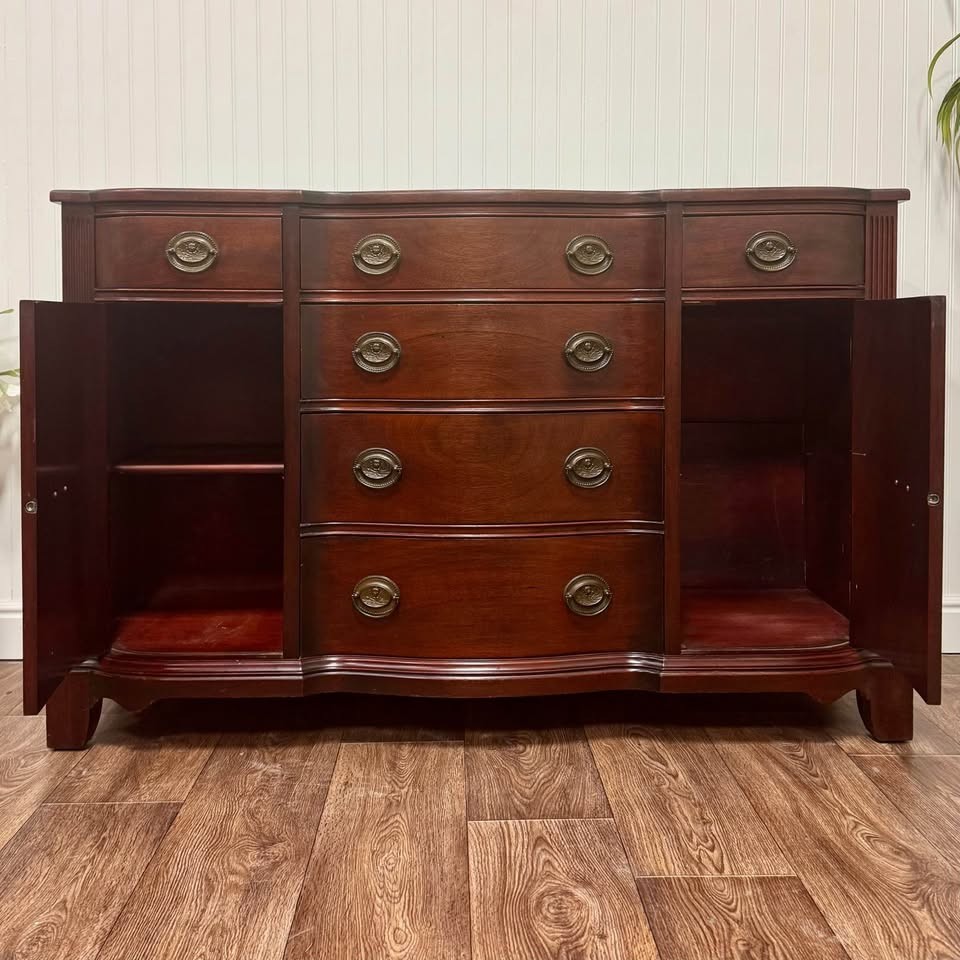1947 Georgetown Galleries Solid Mahogany Serpentine Buffet
