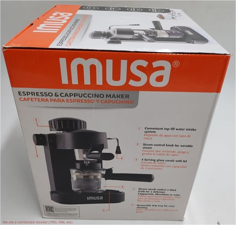 IMUSA Espresso & Cappuccino Maker Black - 4 Cup