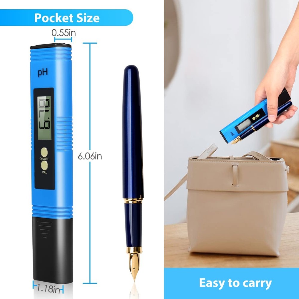 PH Meter, 0.01 High Accuracy Pocket Size with 0-14 Testing Range PH...