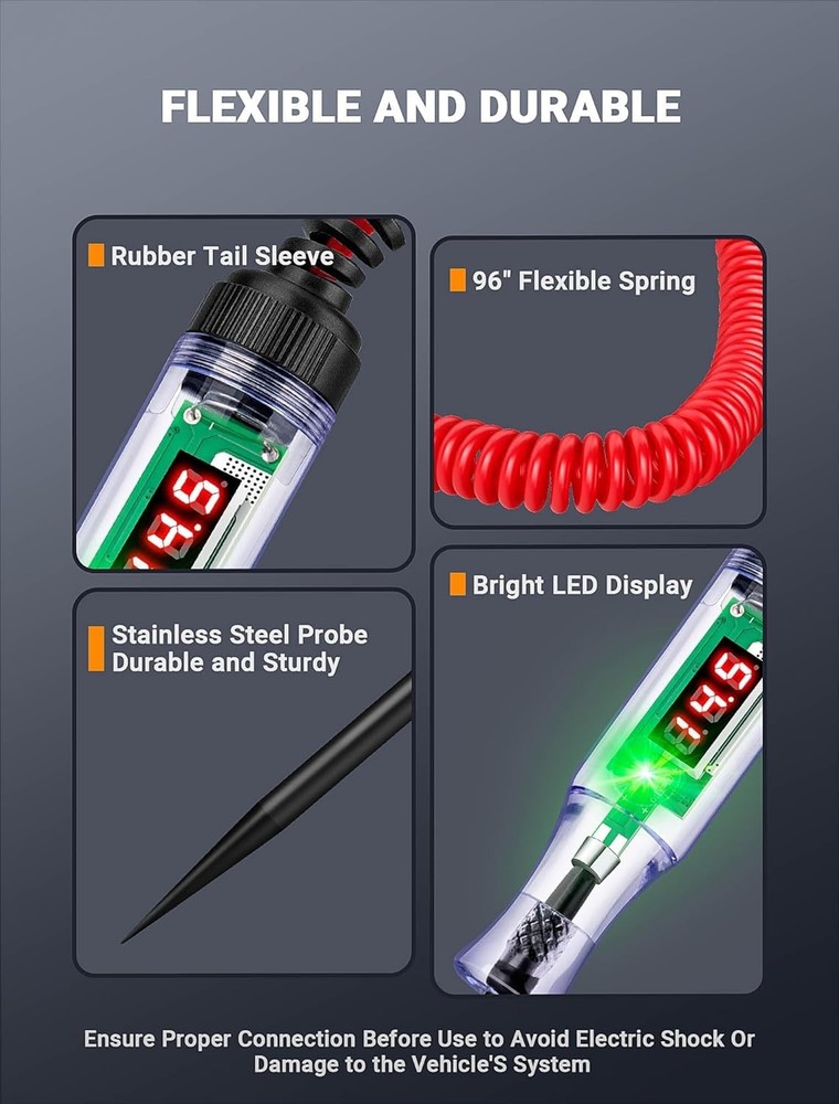 LED Circuit Tester 5-90V Digital Voltmeter Probe