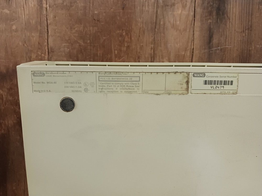 Wang Office Assistant, 80186-based, 512K Memory, (2) 5.25" Floppy Disk Drive