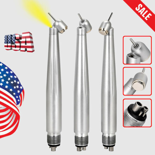 NSK Style Dental LED 45° Degree Surgical High Speed Handpiece Push Button 4 Hole