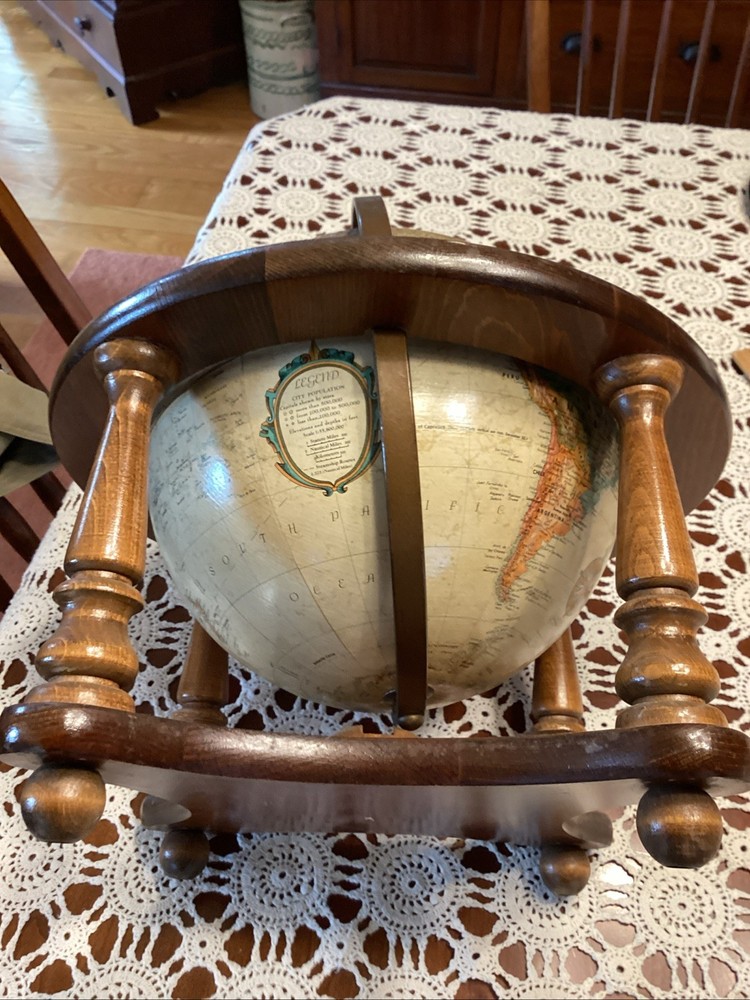 Vntage Replogle 12" Diameter World Classic Globe w\Wood Base