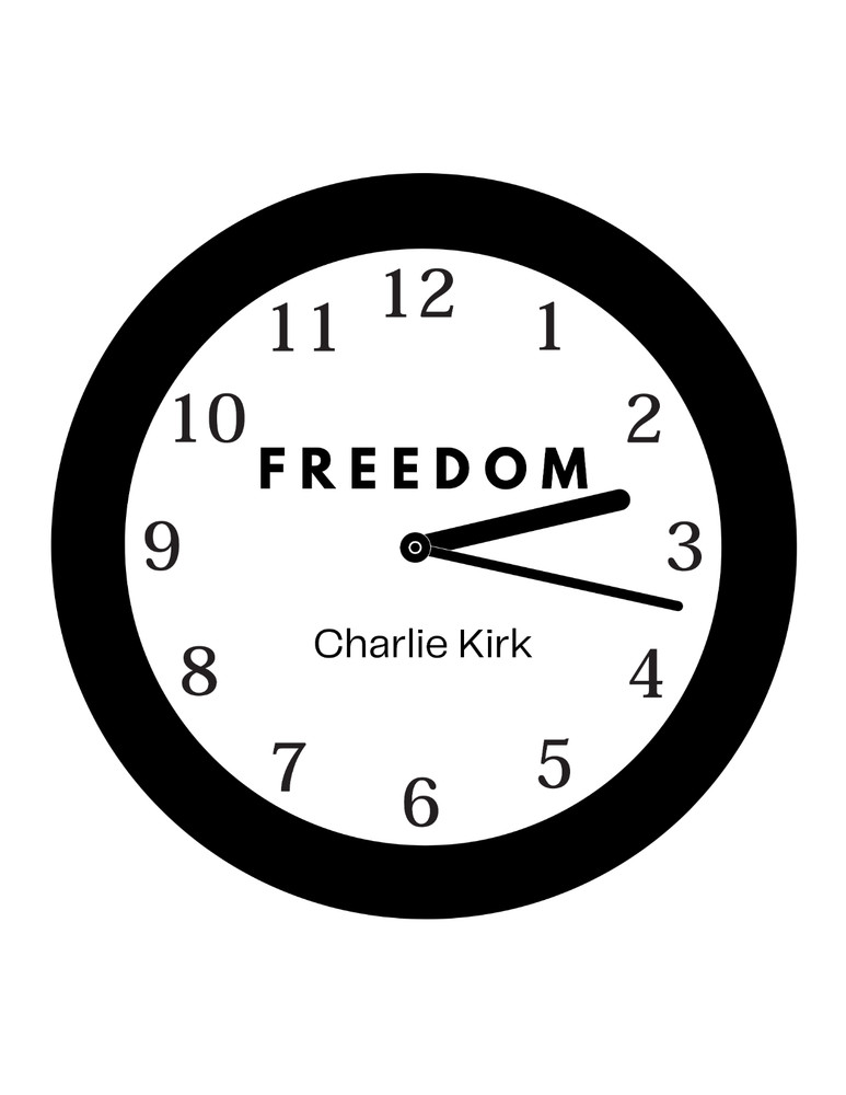 Personalized Clock - Freedom, Charlie Kirk Clock