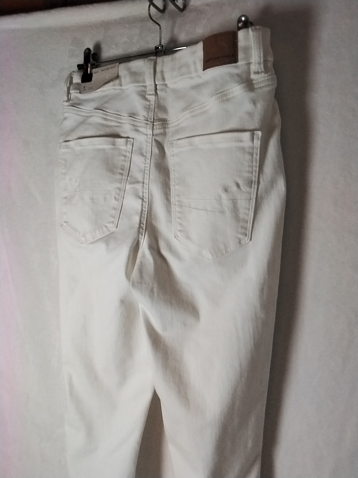 NWT AE American Eagle Women's Sz 8 White Curvy High-Rise Stretch Jeggings