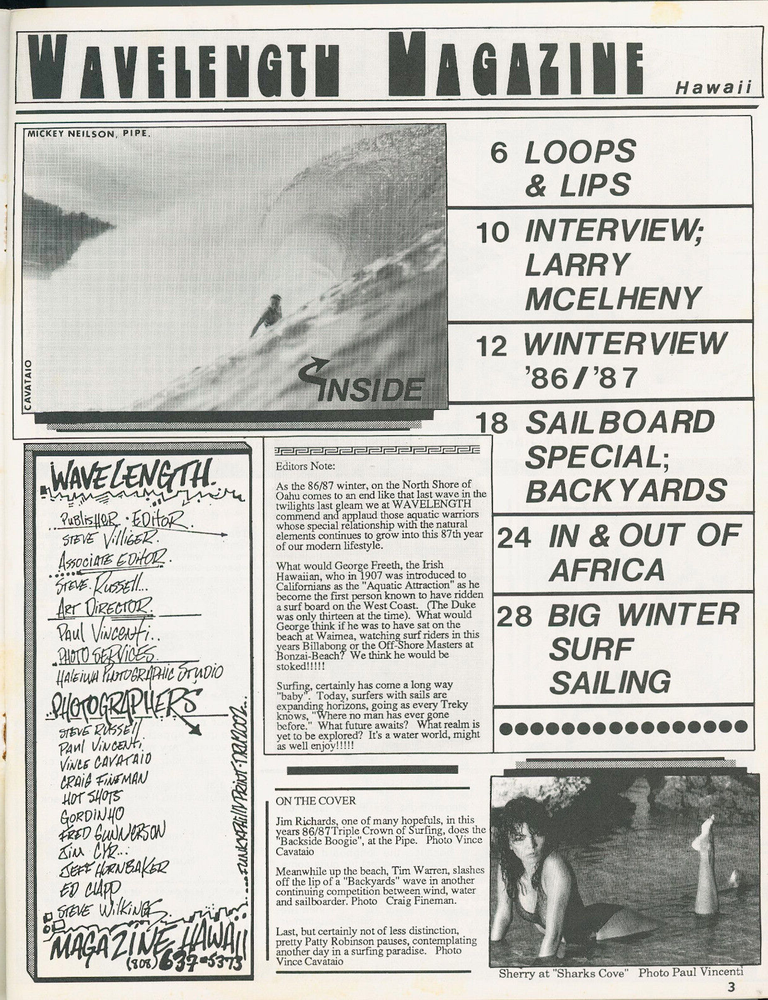 Wavelength magazine Hawaii-issue #3-1987