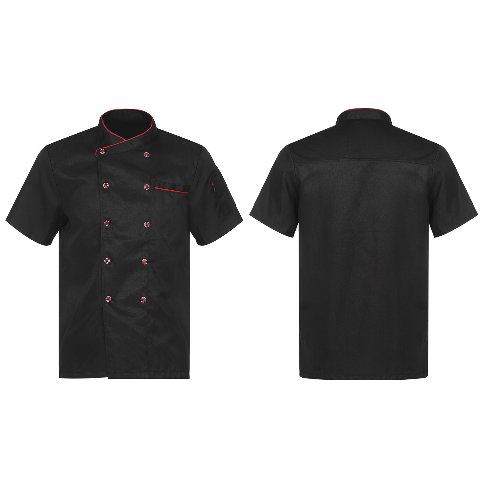 US Unisex Men Womens Double-Breasted Chef Coat Jacket Kitchen Cooking Uniform