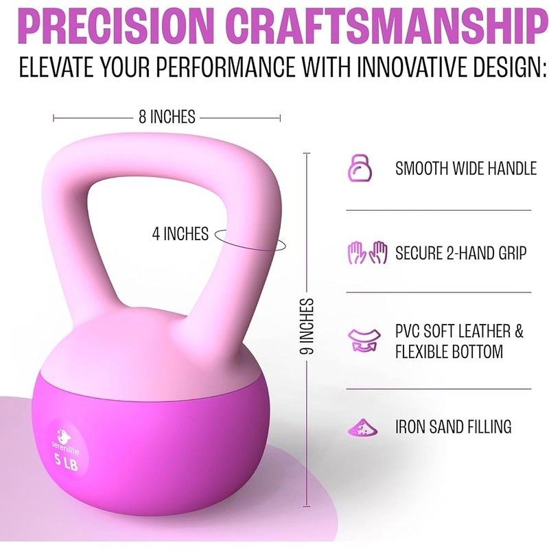 Sand-Filled Kettlebell Set Ergonomic Comfortable Grip Durable Exercise Equipment