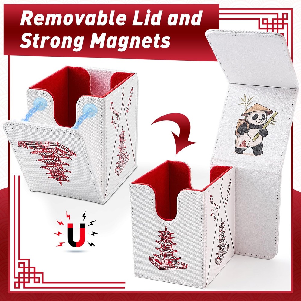 Venssu Chinese Takeout MTG Deck Box, Commander Deck Case Fits 100