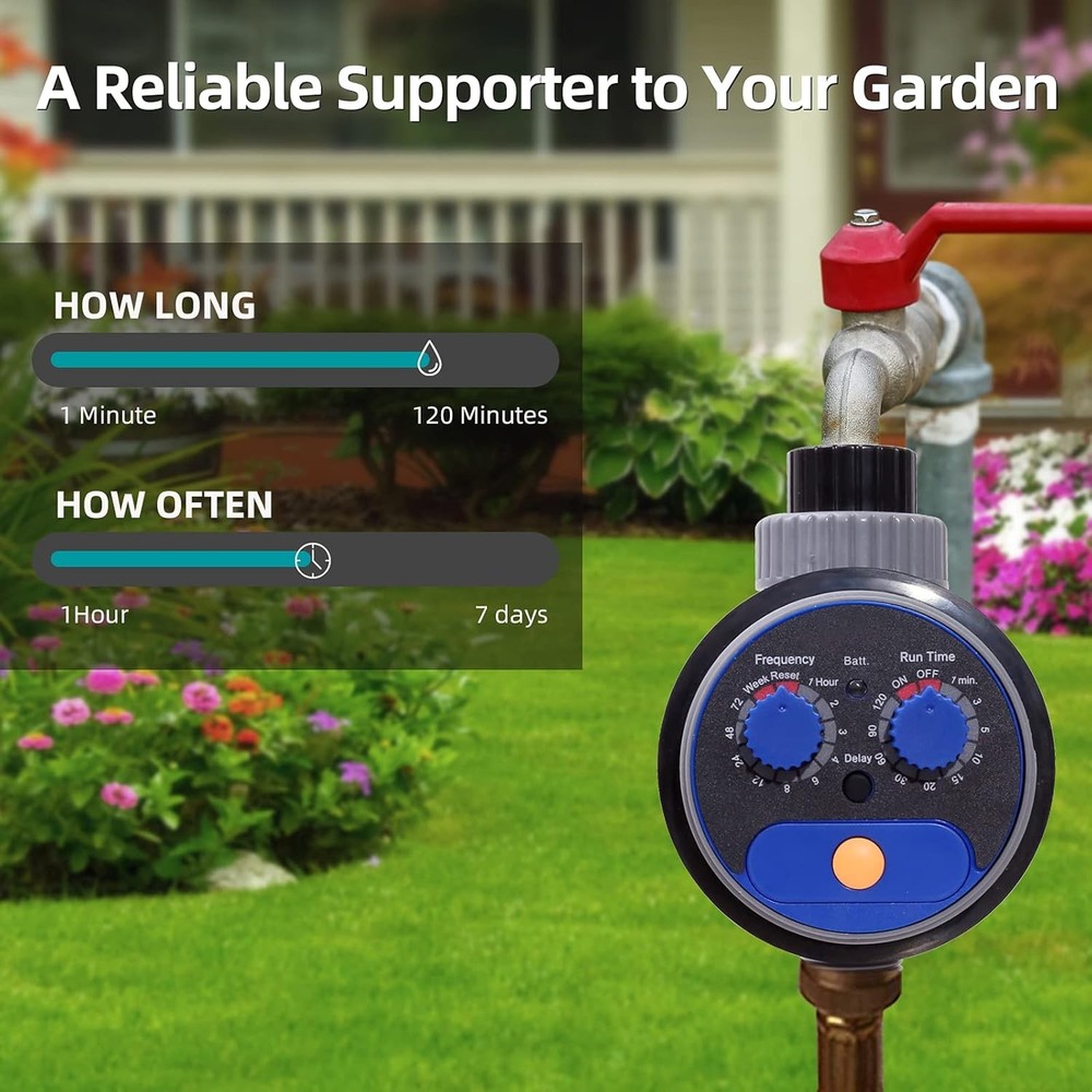 Sprinkler Water Timer Programmable Garden Zero Pressure Waterproof Blue