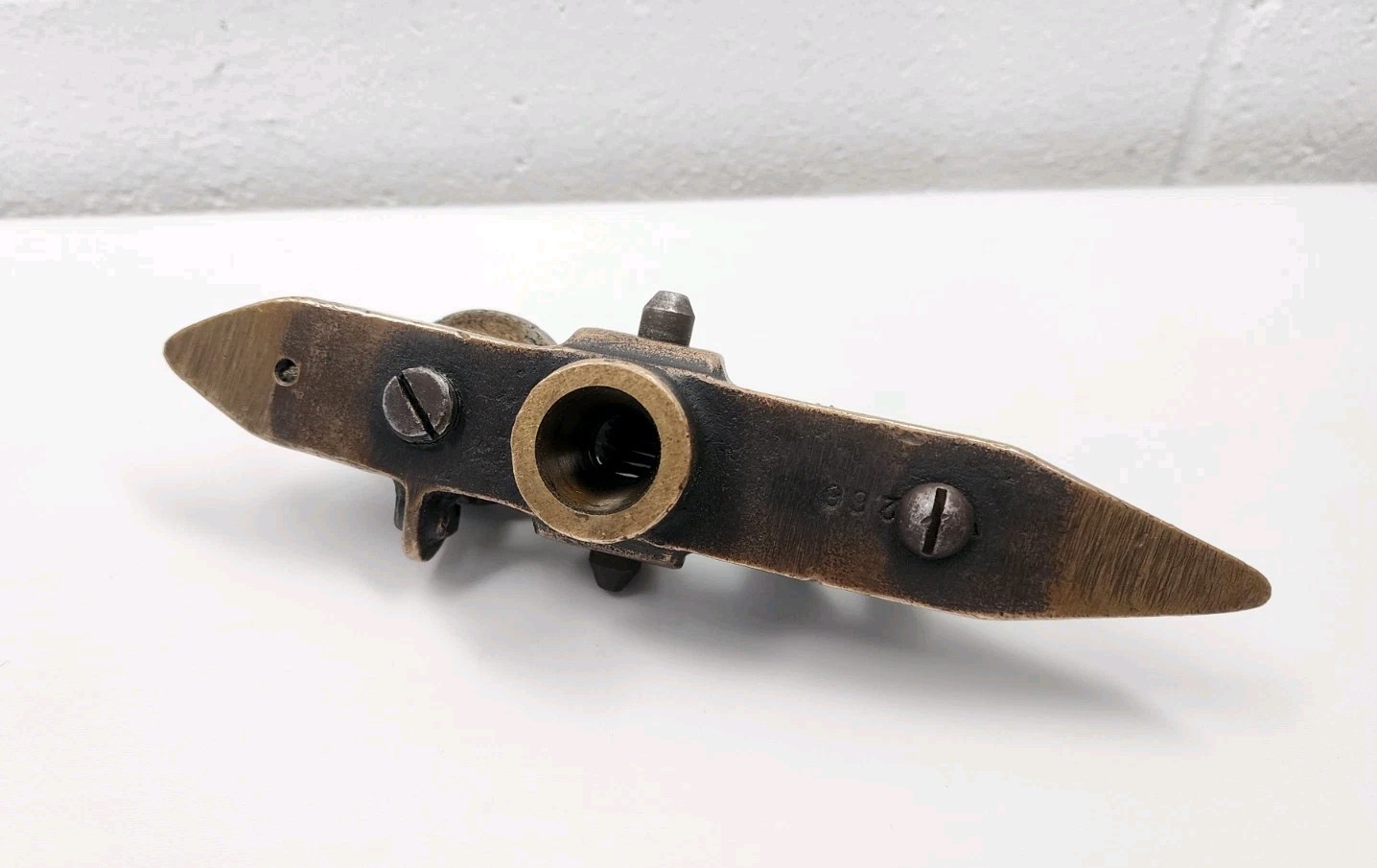 Unusual Bronze Inclinometer w/ Micrometer Adjustment & a Starrett No. 135 Level