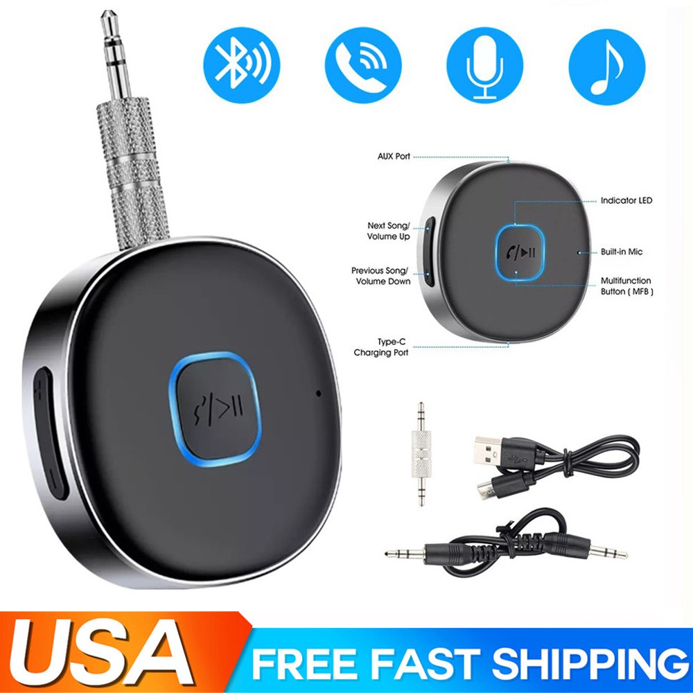 Bluetooth Receiver 3.5mm Aux Car Adapter Wireless Audio Receiver for Home Stereo
