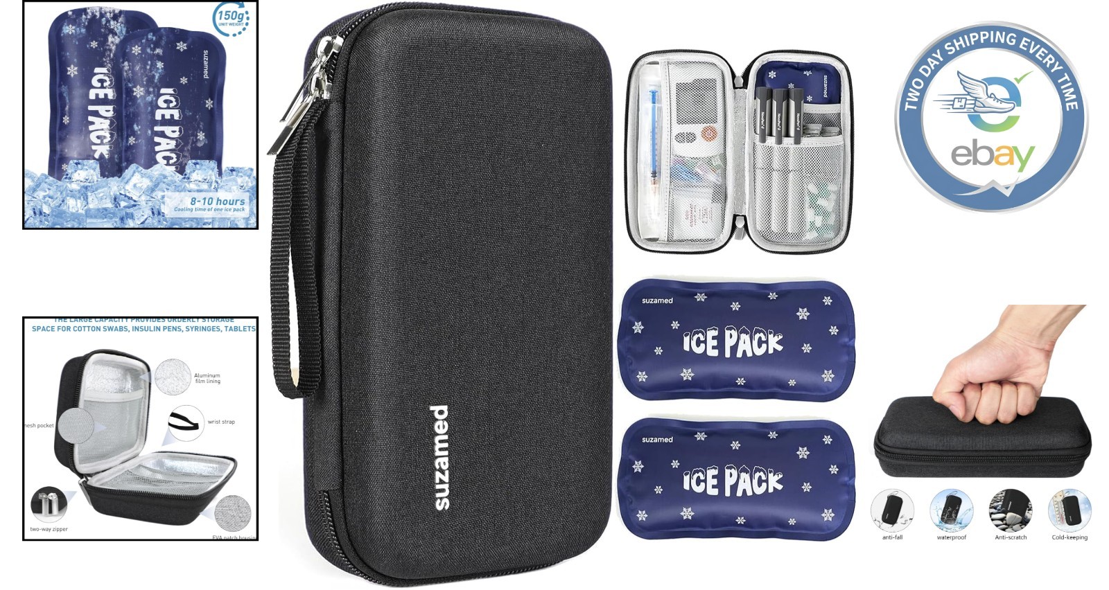 Travel Medicine Kit for Insulin Pens - Large Capacity & TSA Approved Cooler Case
