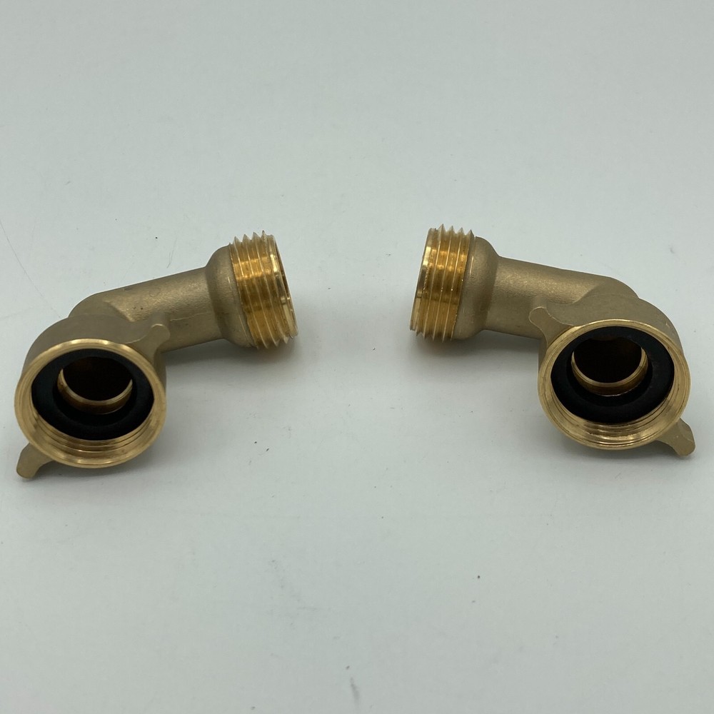Camco 90-Degree Hose Elbow for Rvs — Solid Brass Construction— Certified Lead-Fr