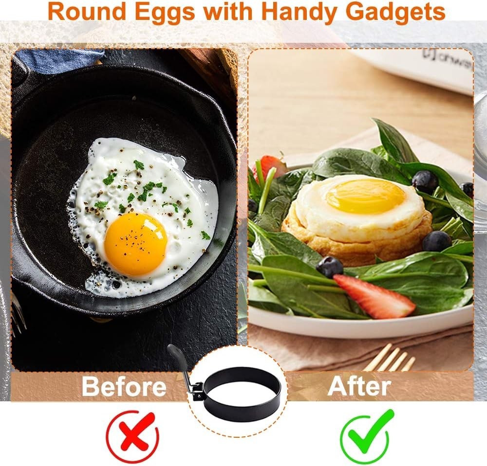 Multi-Functional 3.5" Egg Rings Set for Perfectly Shaped Breakfast Delights