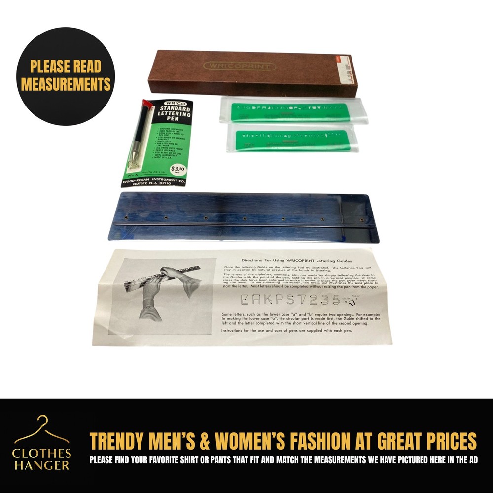 NOS Wricoprint Lettering Guide Model NV14 Drafting Set Engineering