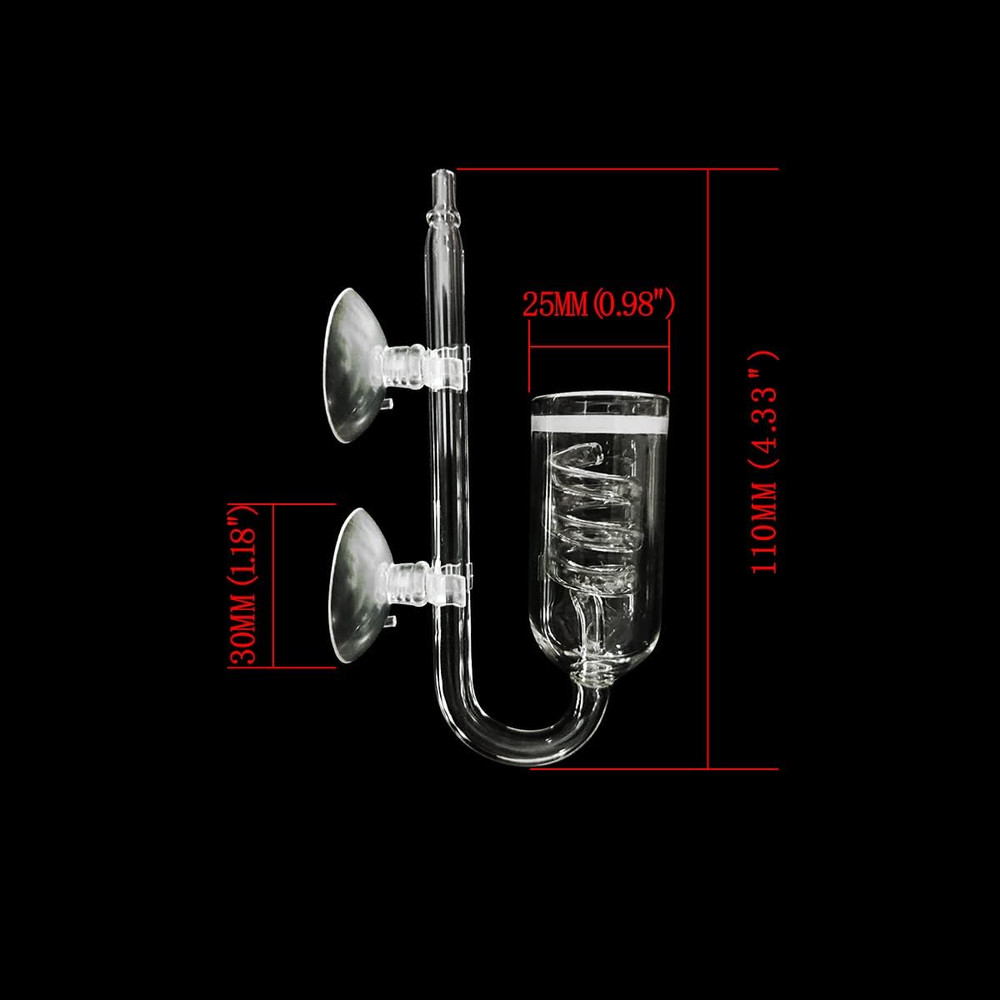 CO2 Diffuser Aquarium Glass Spiral CO2 Atomizer Diffuser Bubble Counter Check wi