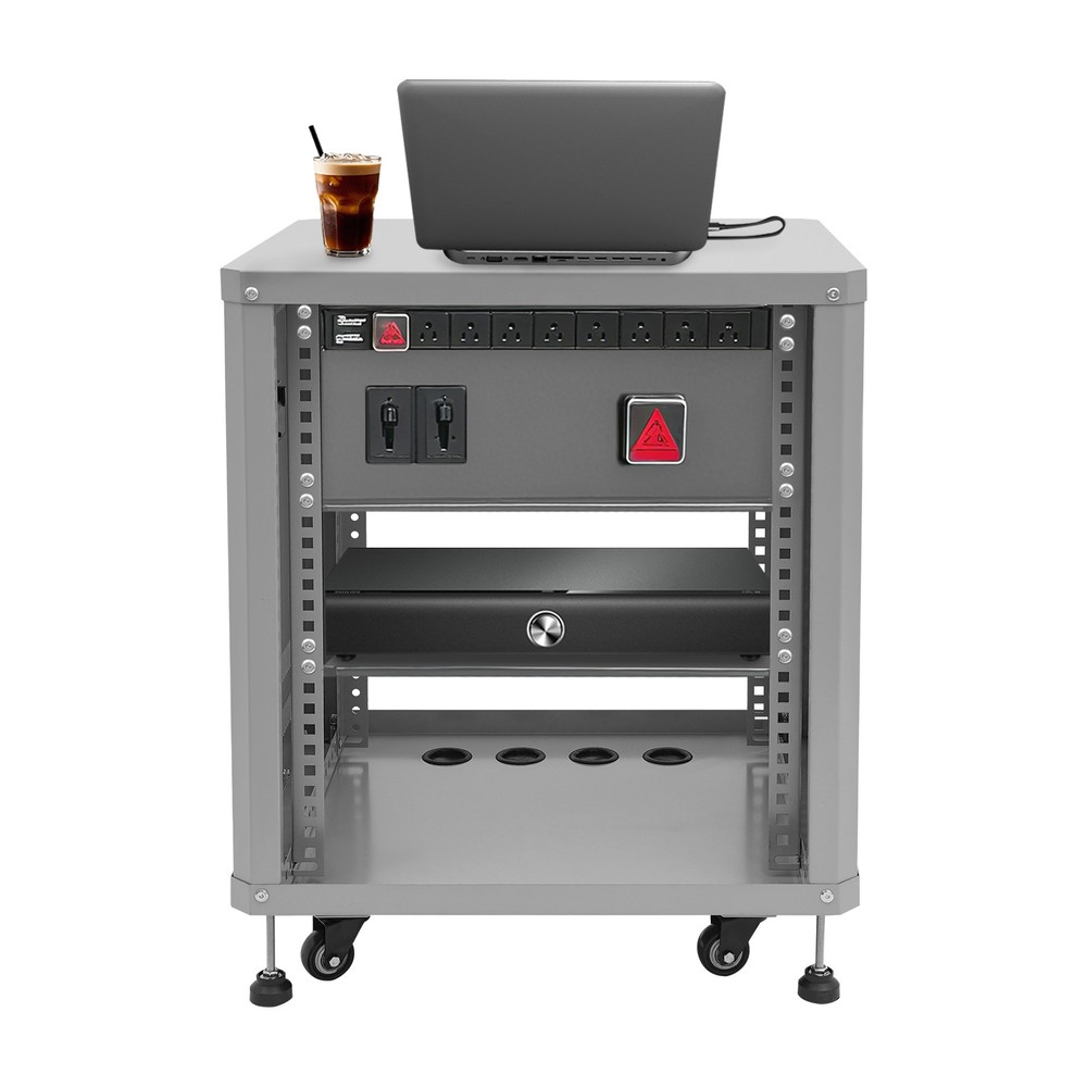 12U Server Rack Open Cabinet Rolling Network & Stereo Rack With Caster Wheels