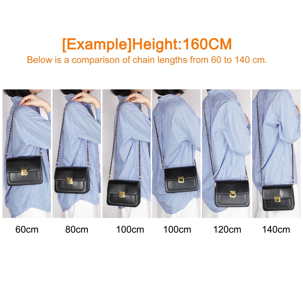 Purse Strap, 24" Leather for Shoulder Strap (Khaki, Silver)