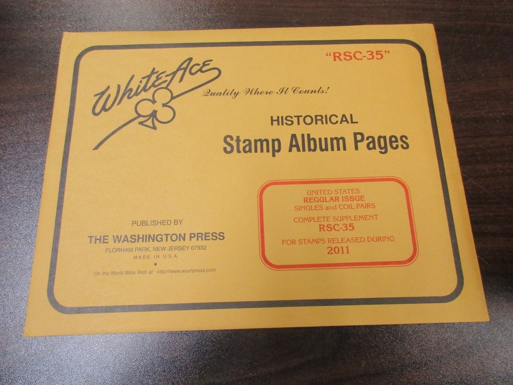 "WHITE-ACE" STAMP PAGES U.S REGULAR ISSUE  #RSC-35 ,2011 W/FREE SHP.