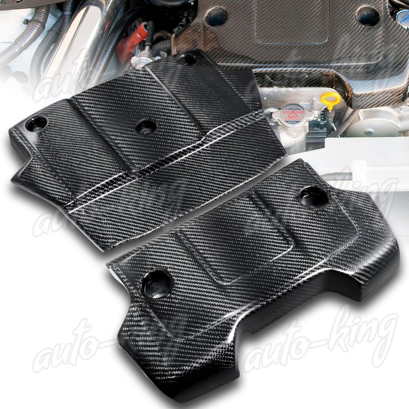 FOR 09-16 NISSAN 370Z Z34 2-PIECE LIGHT-WEIGHT REAL CARBON FIBER ENGINE COVER