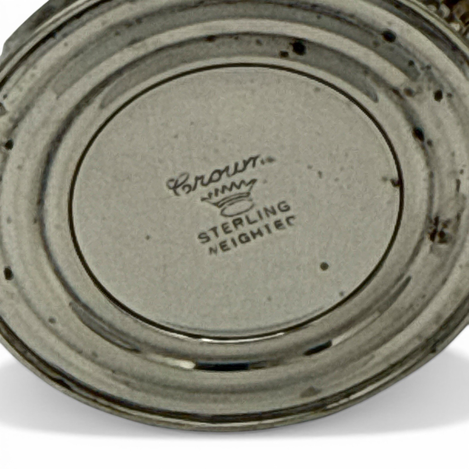 1950-60's CROWN Sterling Weighted Salt & Pepper Shakers Regal Shape Twist Top