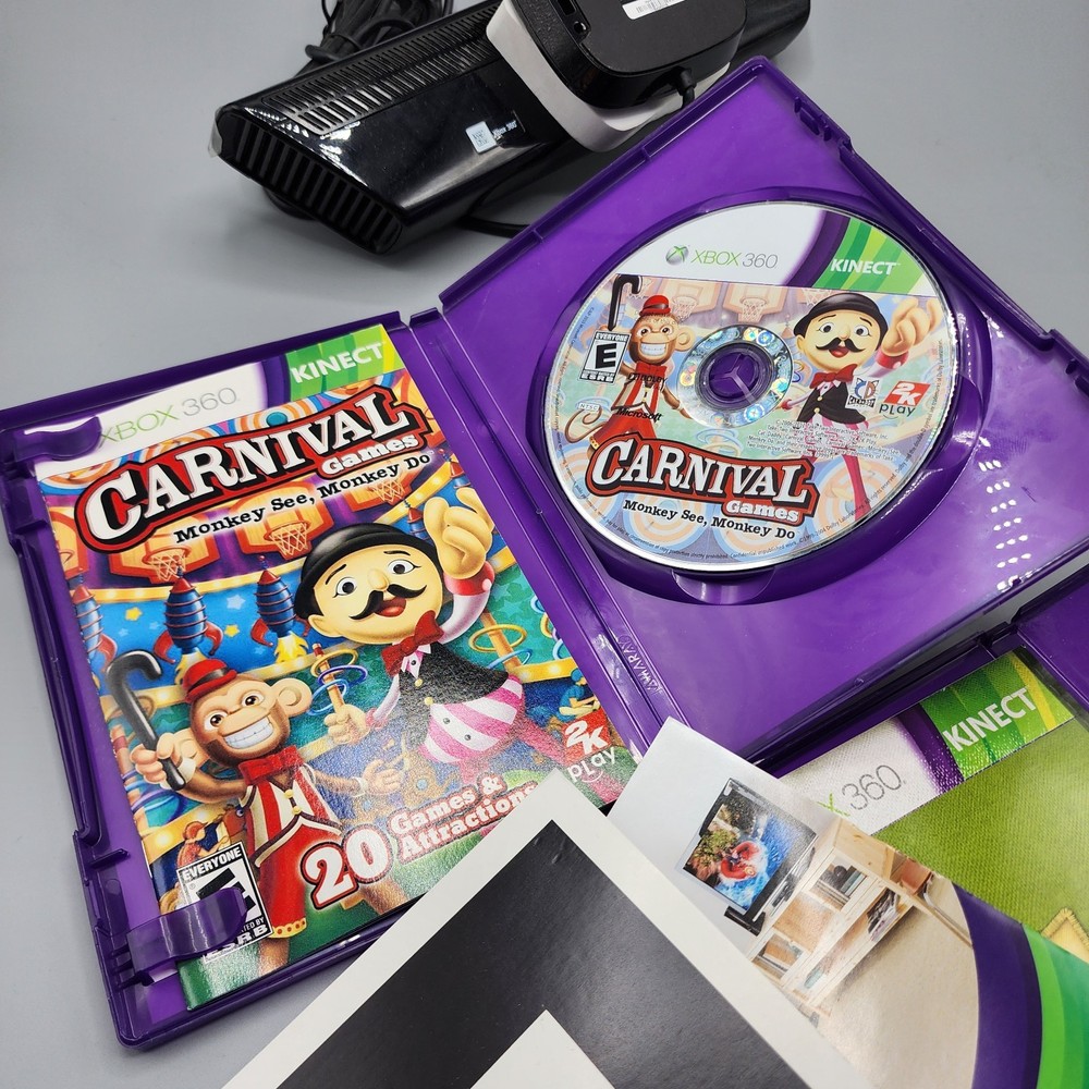 Microsoft Xbox 360 Kinect Sensor Bar - Black 1414 - Kinect Adventures + Carnival