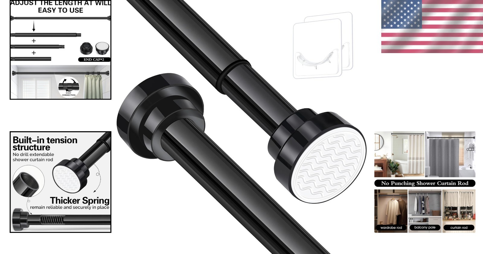 Versatile Stainless Steel Shower Curtain Rod 28.4-51.1in Perfect for Homes