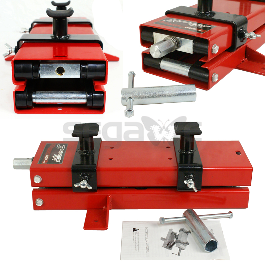 Wide Deck 1100 LB Motorcycle Center Scissor Lift Jack Hoist Stand Bikes ATVs