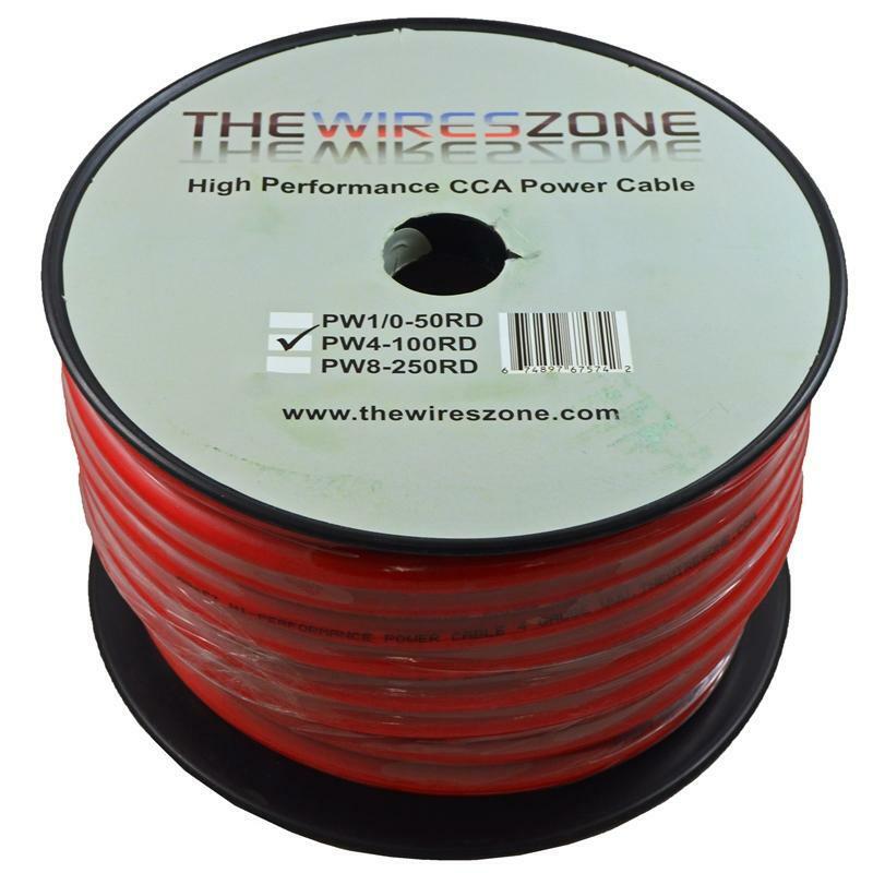 4 Gauge 100 Feet High Performance Flexible Amp Power/Ground Cable 4 AWG Wire Red
