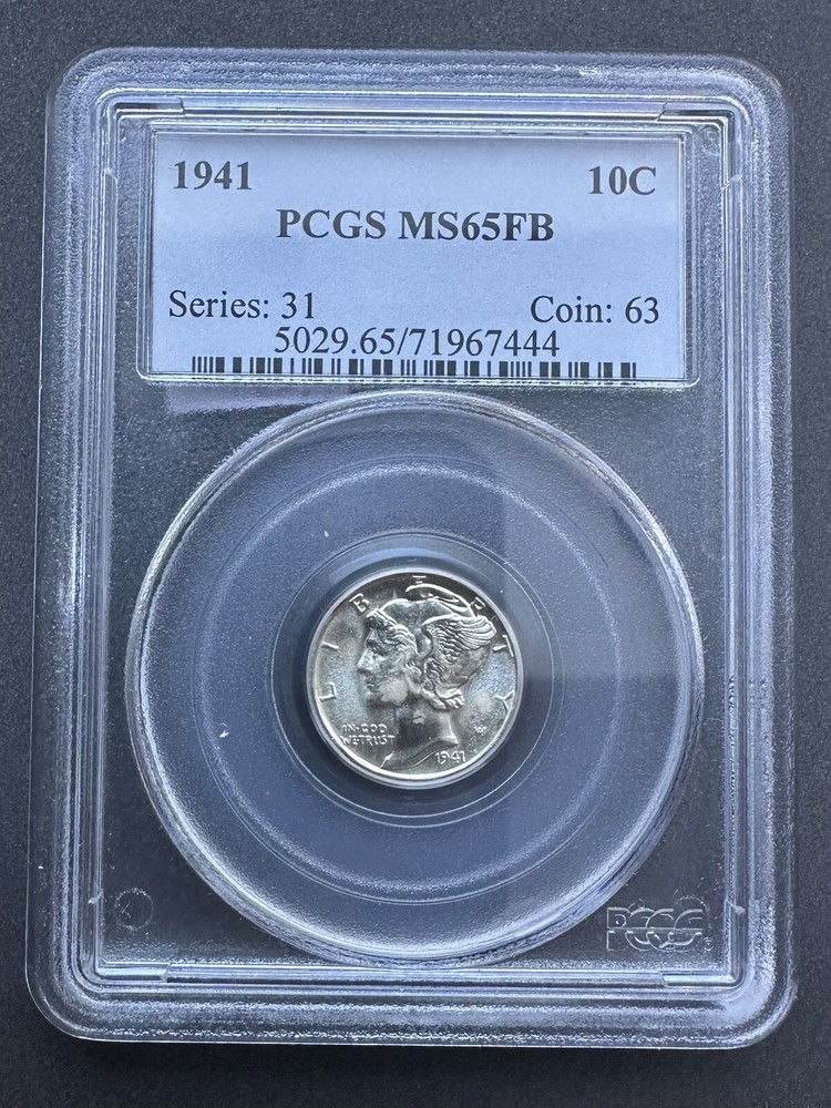 1941 Mercury Silver Dime PCGS MS65 FB