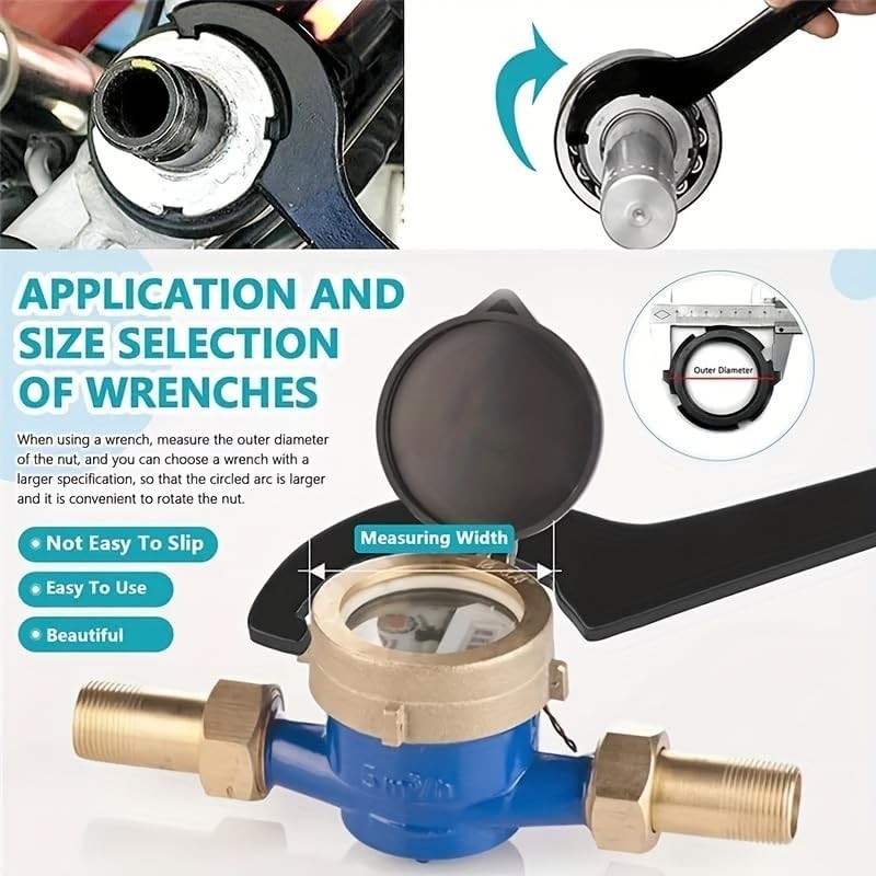 5x Coilover Spanner Wrench Set Adjustable C-Shape Shock Spanner Hook Wrench Tool