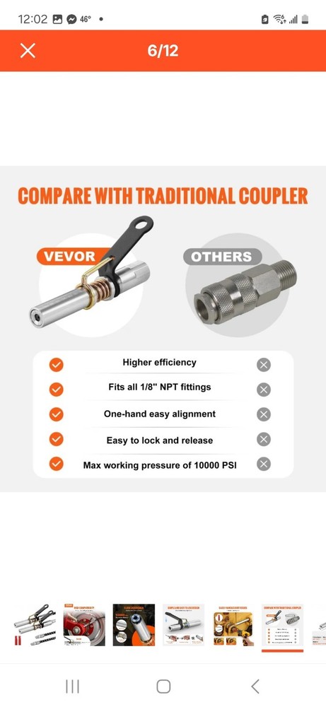 Vevor Locking Grease Coupler TH-46-9B