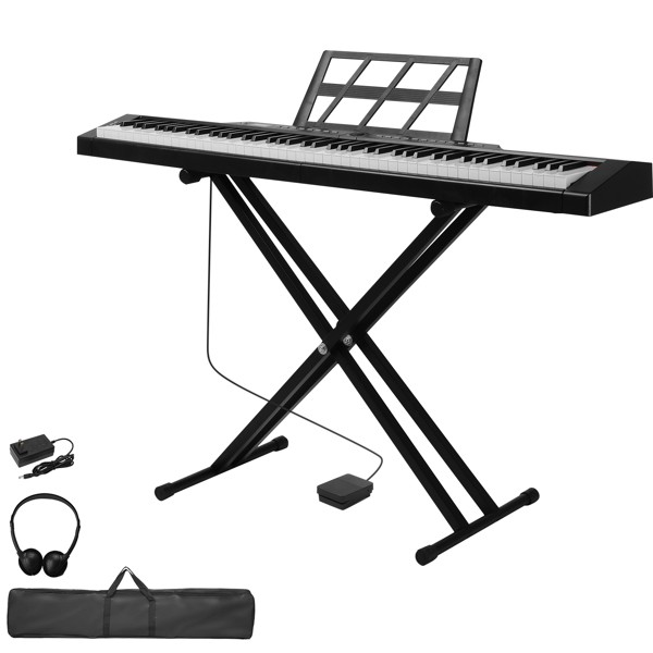 GPP-105 88Key Full Size Standard Keyboards Digital Piano Dual-tube X-Shape Stand