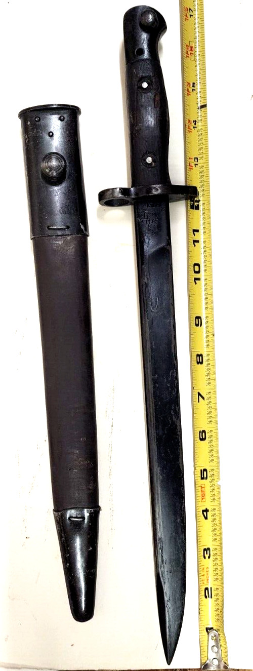 Vintage Original ENFIELD SMLE MK III SWORD BAYONET with SCABBARD 12" blade #3