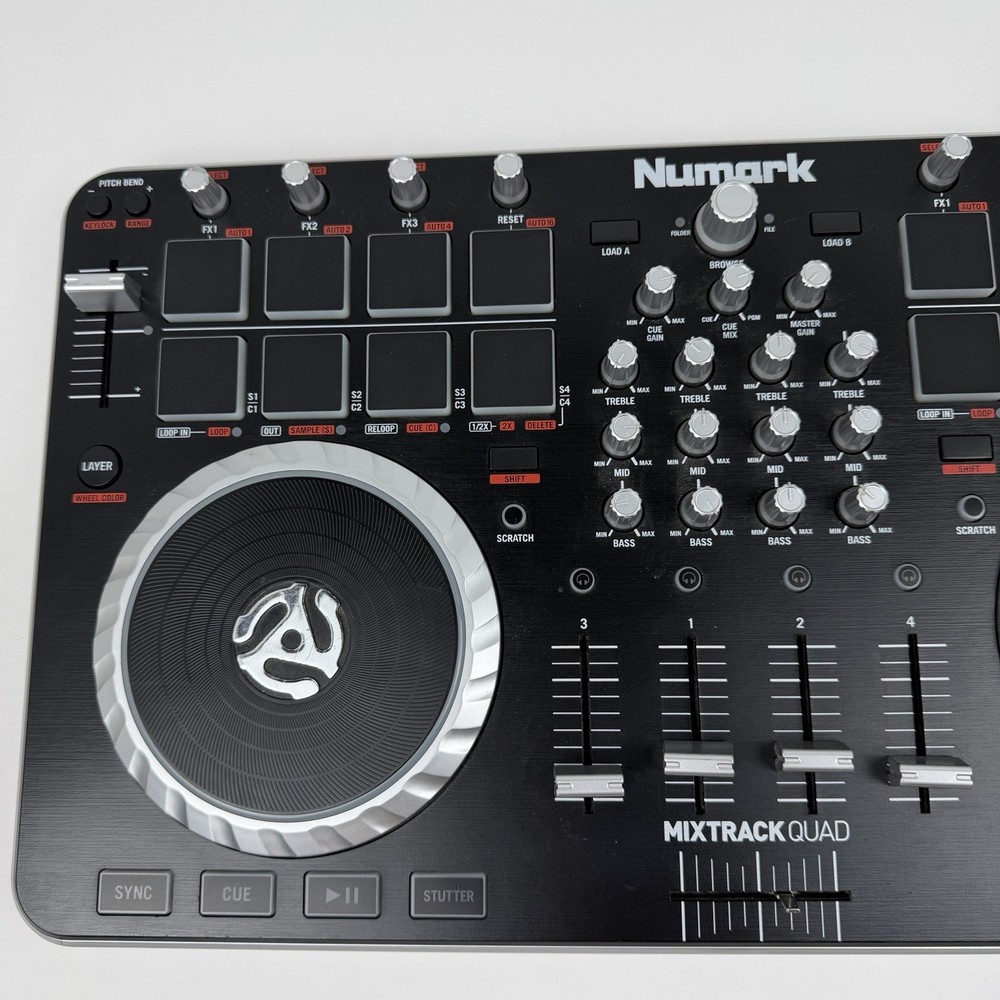 Numark Mixtrack Quad 4-Channel DJ Controller with Audio I/O 16 Untested READ