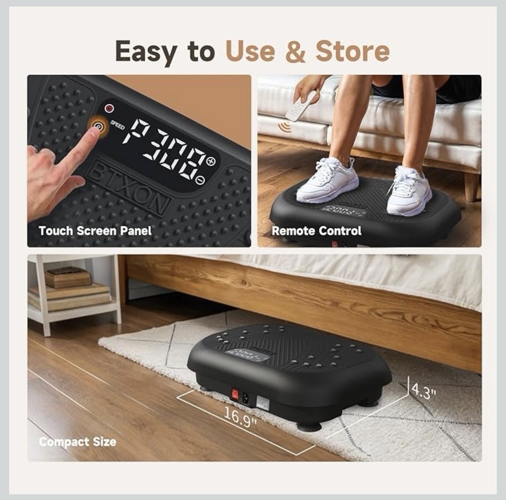 BTXON Oscillating Vibration Plate Remote Control Touch Screen Magnet Massage