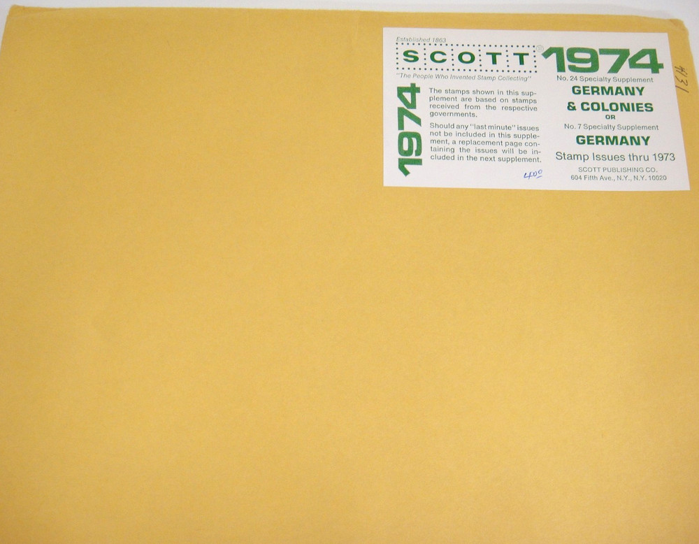 Scott 1973 Issues Germany & Colonies Stamp Album Supplement #7 or #24 NOS