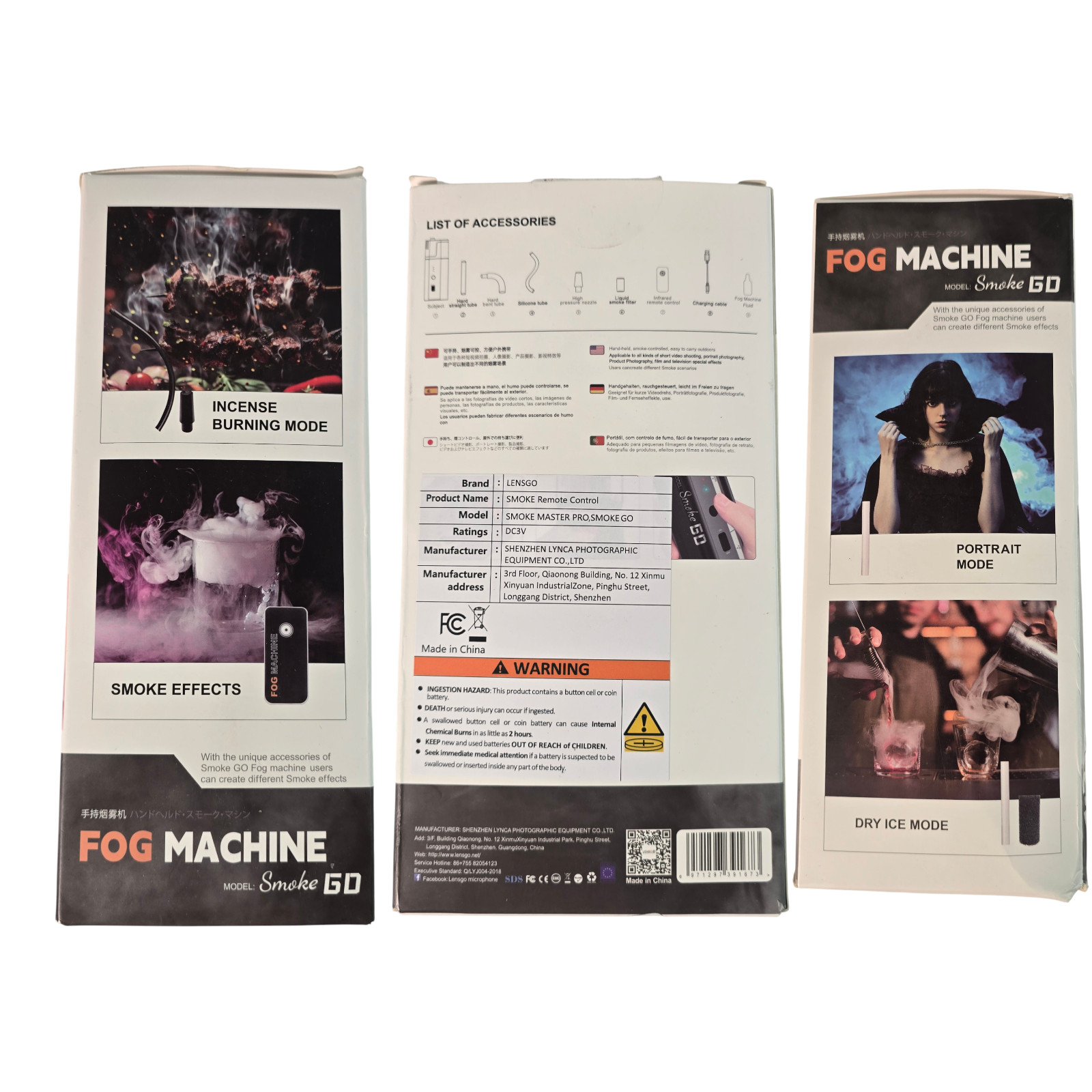 Lensgo Smoke Go Fog Machine 30W Portable With Remote New Open Box For Test Only