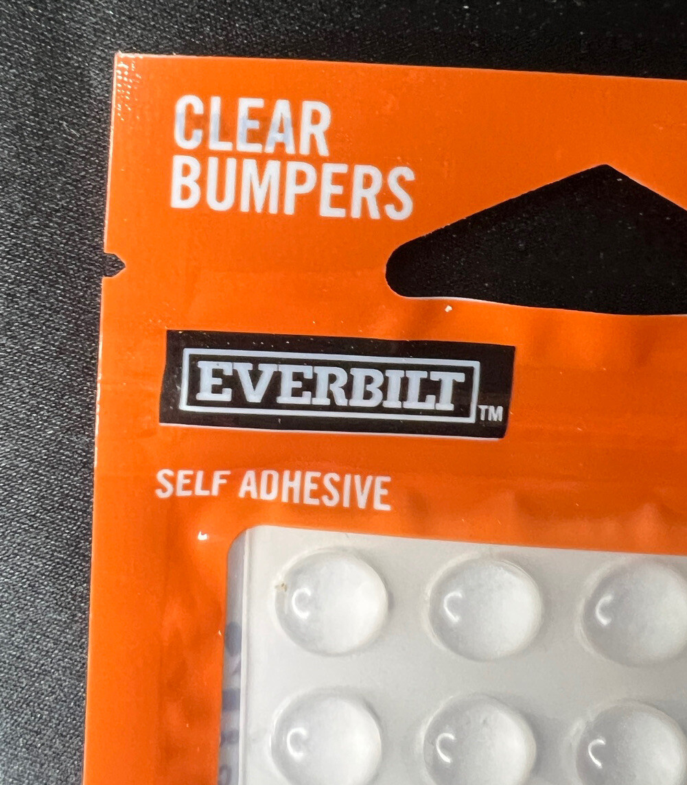 Everbilt 3/8” Clear Self-Adhesive Bumpers for Appliances Lamps Hardware, 16 Pack