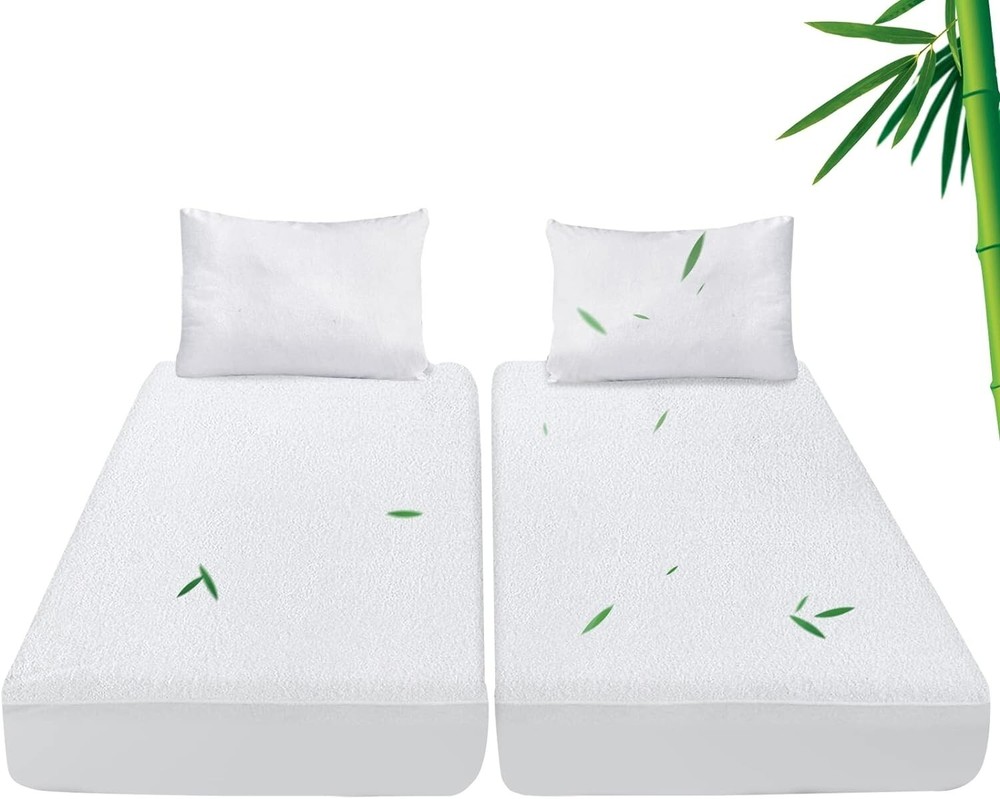 Bamboo Terry Split King Mattress Protector Mattress Cover for Adjustable Bed