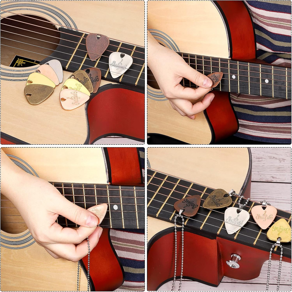 Guitar Picks 2mm Thickness Metal Bronze for Guitar Musical Instrument Pack of 5